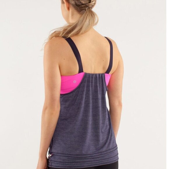 Lululemon Run: Back On Track Tank Black Swan / Raspberry Glo Light Size 4 - Picture 2 of 8